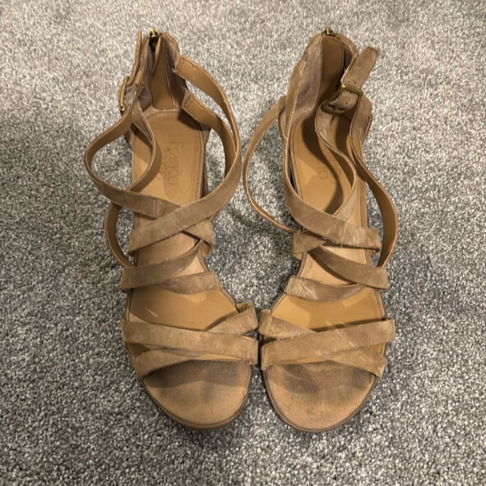 Franco Sarto leather sandal heels